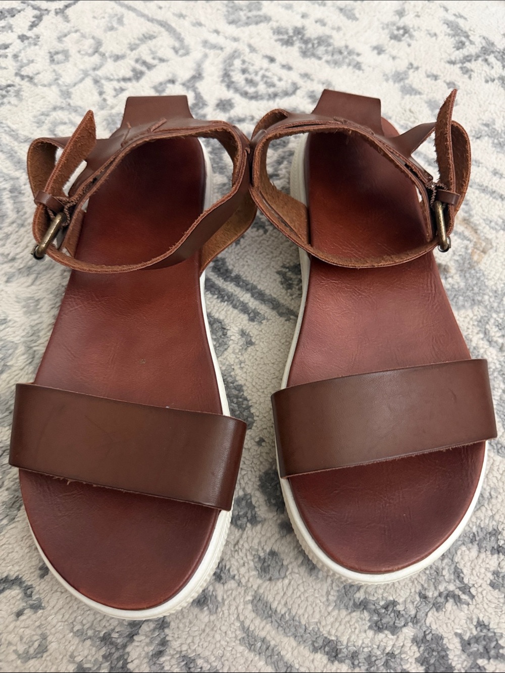 Women’s Brown Leather Ankle-Strap Sandals